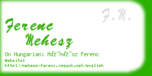 ferenc mehesz business card